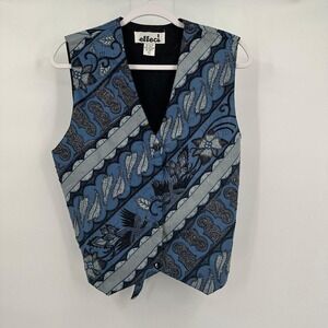 Womens Boho Chic Beaded Vest Sz L Eclectic Artsy Festival Maximalist Cottagecore
